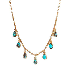 Charmed Necklaces, Turquoise and Gold Necklaces