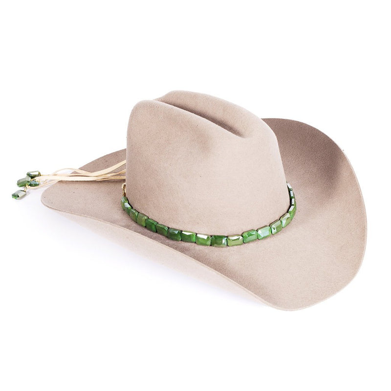 Faceted Emerald Hat Band