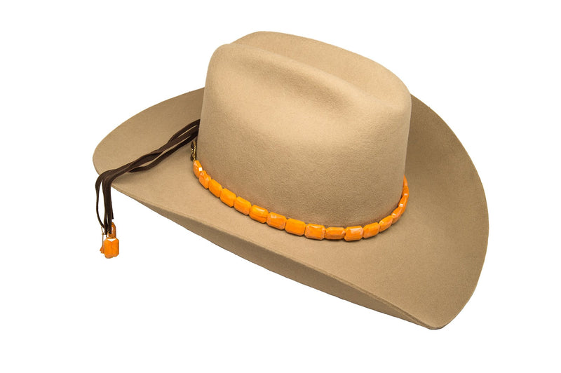 Faceted Orange Hat Band