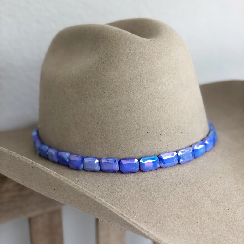 Faceted Periwinkle Hat Band– Christina Greene LLC