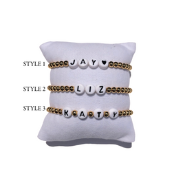 Custom Letter Gold Beaded Bracelet