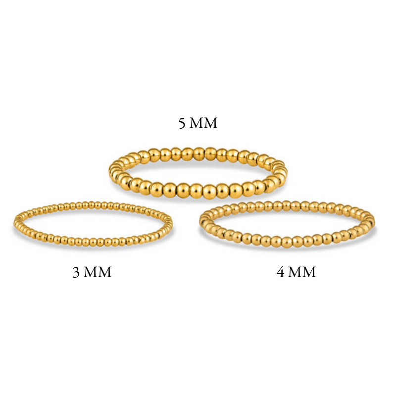 4mm Gold Beaded Bracelet