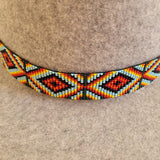 CG Hand Beaded Seed Hat Band  - Diamond Multi Color