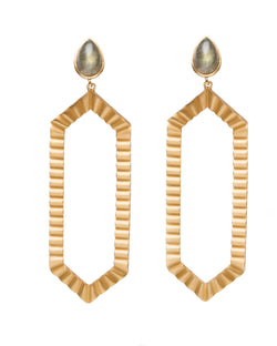 Strike Bold Statement Earrings - Labradorite - Christina Greene LLC