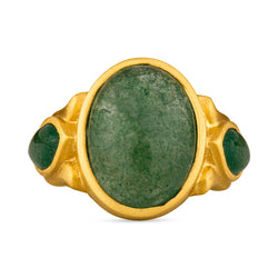 Iris Ring - Green Strawberry Quartz