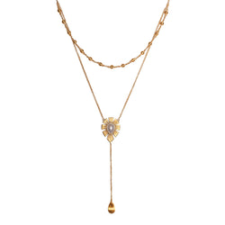 Unique Mystique Layered Lariat Necklace - Pearl