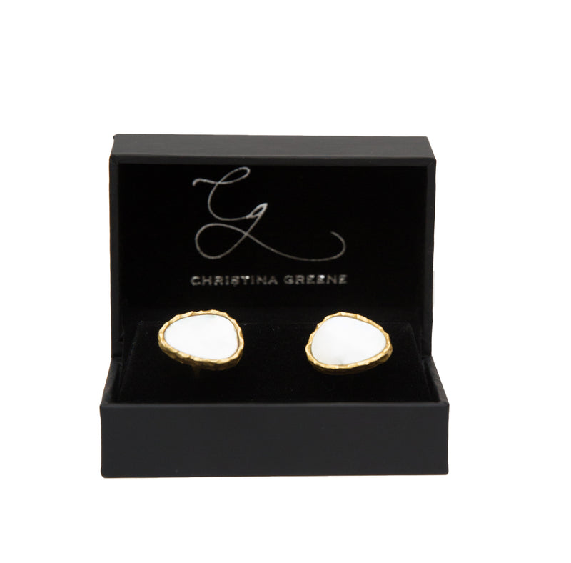 Men Cufflinks Set - Pearl